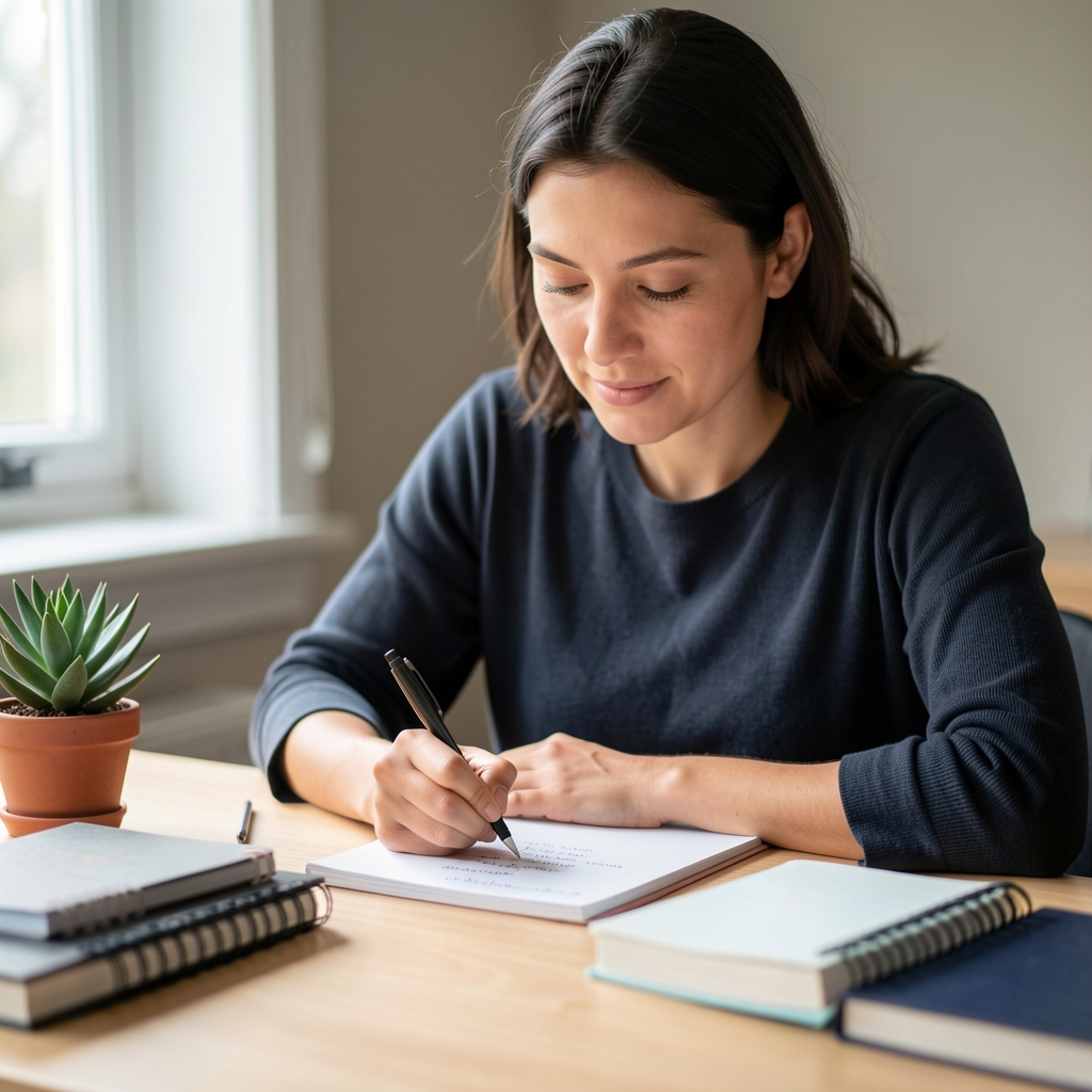 Editorial portrait of Eleanor Whitfield, primary editor of Katon Notebook